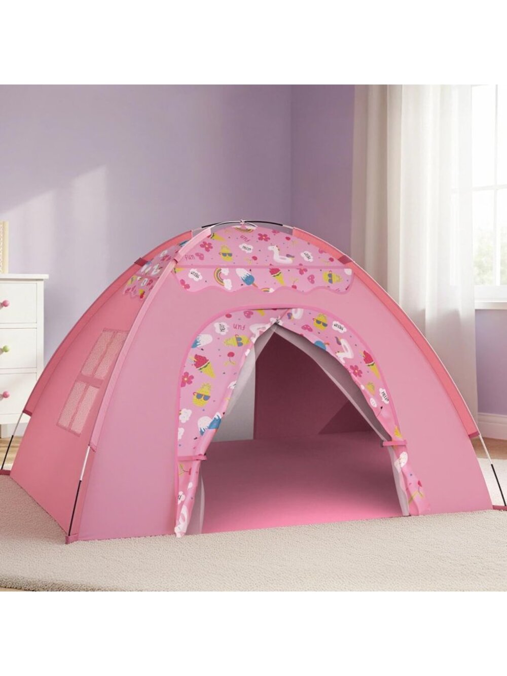 Kids Pink 70"x45"x 43" Indoor Play Tent Foldable Great Gift Choice for Birthday